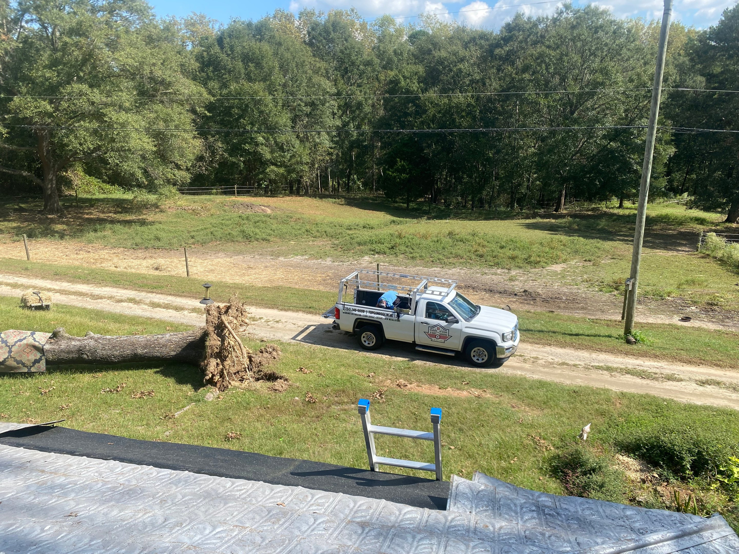 Storm damage inspection on a Charlotte metro home